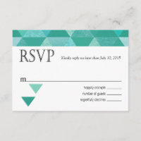 Geometric Triangles RSVP Response Card | teal