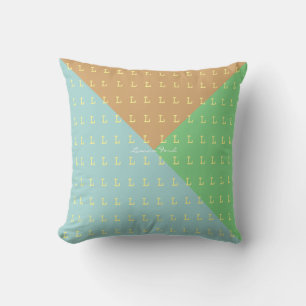 geometric triangles with initials pattern cushion