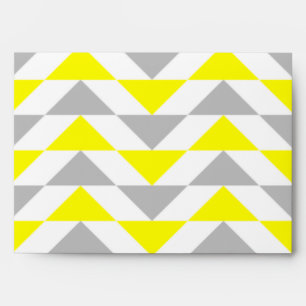 Geometric Triangles Yellow,  Grey, White Pattern Envelope