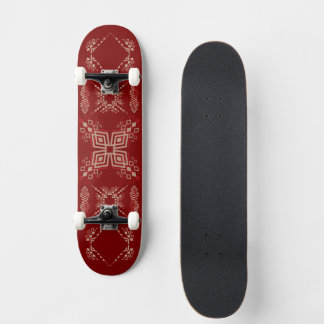 Geometric Tribal-Inspired Design in Bold Black Skateboard