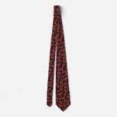Geometric Tribal Pattern Black and Red Tie (Back)