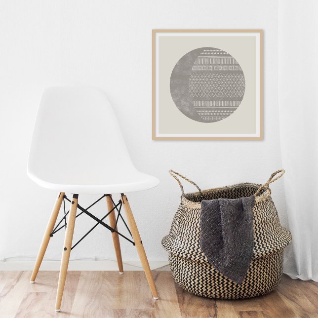 Geometric Tribal Pattern Eclipse Moon Art Print (Creator Uploaded)