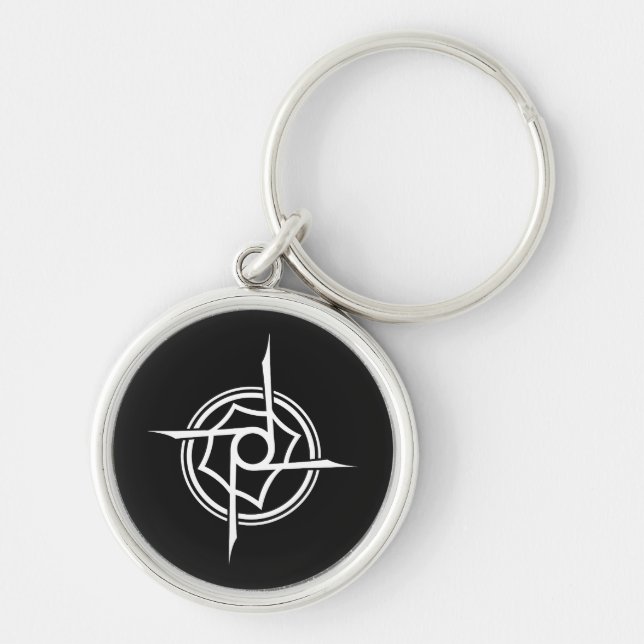 Geometric Tribal Sigil - Abstract Star Emblem Key Ring (Front)