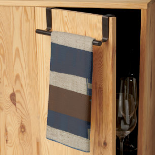 Geometric Tribal (Terracotta + Blue) Luxury Tea Towel
