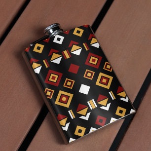 Geometric Tribal Triangle Pattern Hip Flask
