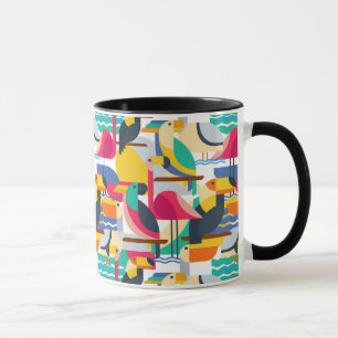 Geometric Tropical Birds Mug