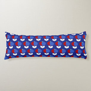 Geometric Tulips Red and Blue Body Cushion