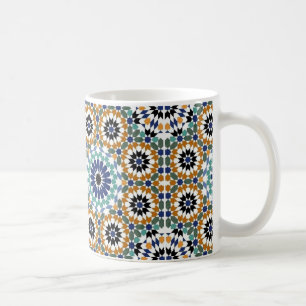 Geometric Turkish Blue  and Brown design Coffee Mug