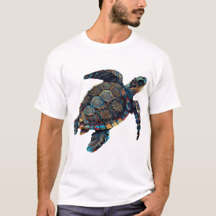 Geometric Turtle Colourful Abstract Rainbow T-Shirt