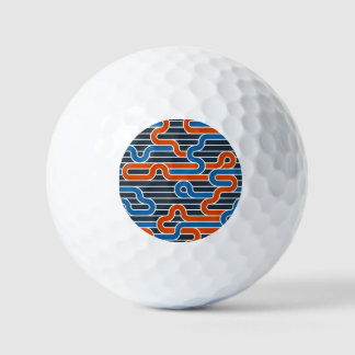 Geometric Twisted Lines Vintage Golf Balls