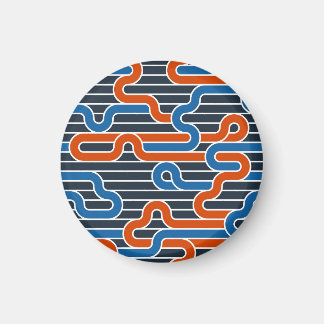 Geometric Twisted Lines Vintage Magnet