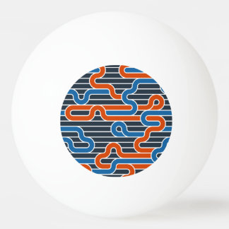 Geometric Twisted Lines Vintage Ping Pong Ball
