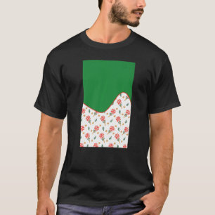 GEOMETRIC TWO TONE PATTERN Green and Red Candy Can T-Shirt