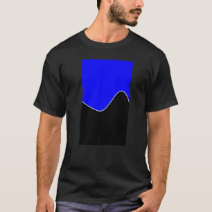 Geometric Two Tone Wave Pattern Blue And Black T-Shirt