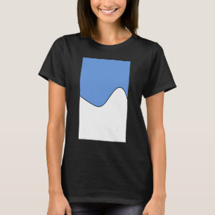 Geometric Two Tone Wave Pattern Blue Grey And Whit T-Shirt