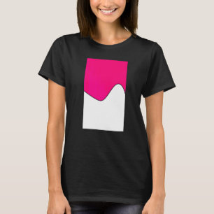 Geometric Two Tone Wave Pattern Bright Pink And Wh T-Shirt