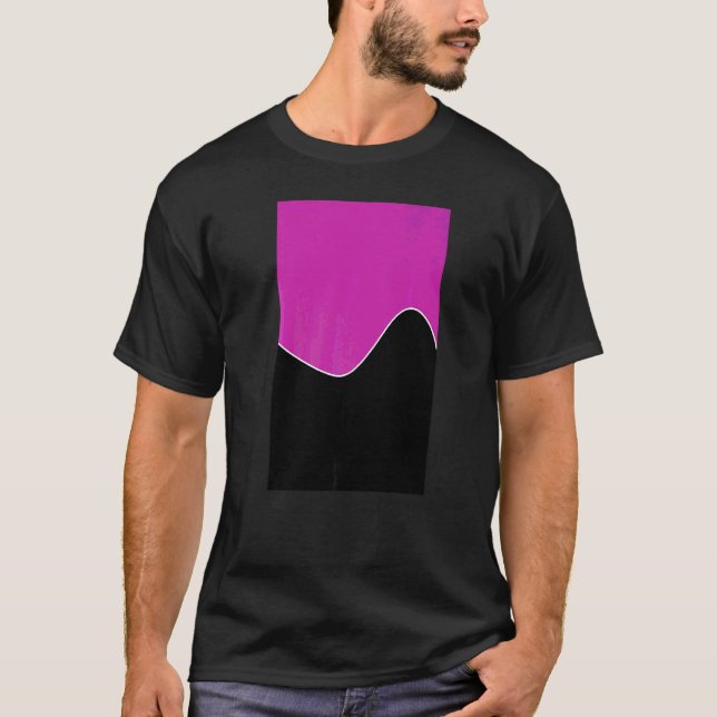 Geometric Two Tone Wave Pattern Byzantine Pink And T-Shirt (Front)