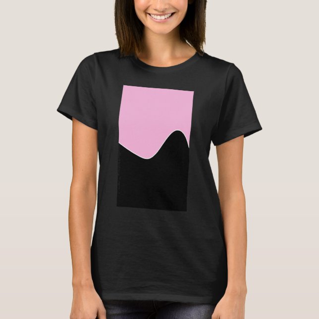 Geometric Two Tone Wave Pattern Cotton Candy Pink  T-Shirt (Front)
