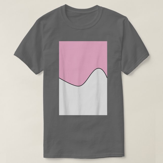 GEOMETRIC TWO TONE WAVE PATTERN COTTON CANDY PINK  T-Shirt (Design Front)