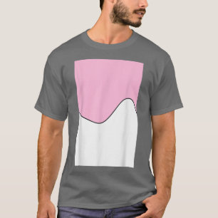 GEOMETRIC TWO TONE WAVE PATTERN COTTON CANDY PINK  T-Shirt