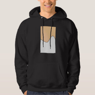 Geometric Two Tone Wave Pattern Deep Peach And Whi Hoodie