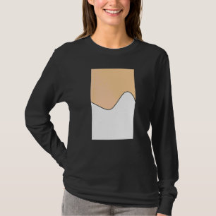 Geometric Two Tone Wave Pattern Deep Peach And Whi T-Shirt