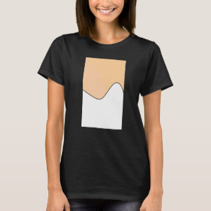 Geometric Two Tone Wave Pattern Deep Peach And Whi T-Shirt