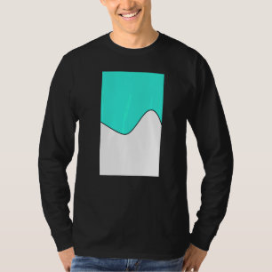 Geometric Two Tone Wave Pattern Turquoise And Whit T-Shirt