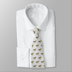 Geometric Unicorn Modern Abstract Tangram Animal Tie