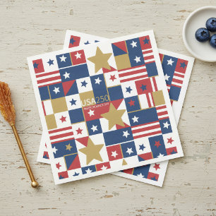 Geometric USA250 4th of July ID1315 Napkin