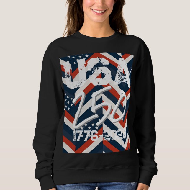 Geometric USA Flag Pattern | Modern Women's Sweatshirt (Front)
