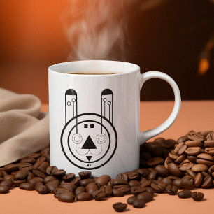 Geometric Usagi Rabbit Zodiac Two-Tone Coffee Mug