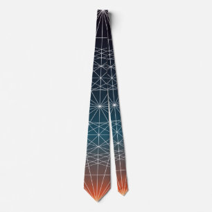 Geometric Vaporwave Sunset Tie