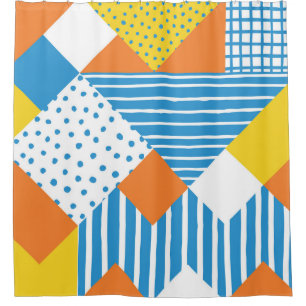 Geometric Vintage Abstract Background Design Shower Curtain