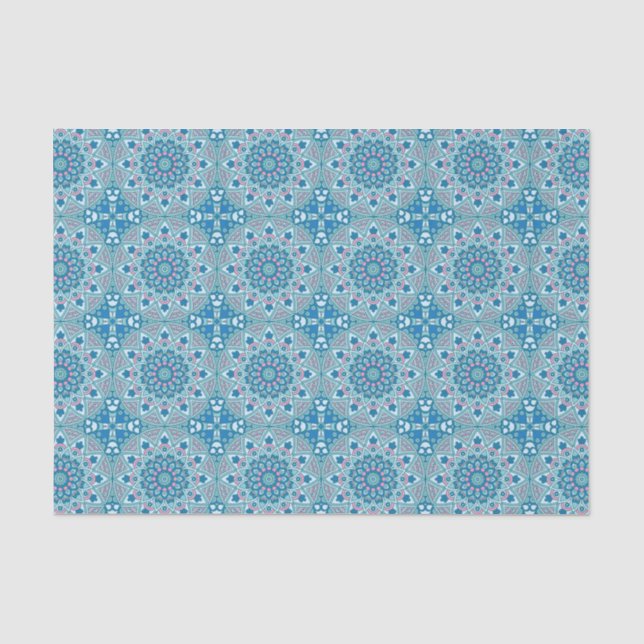 Geometric Vintage Boho Paisley Botanical Tissue Paper (Front)