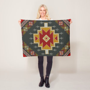 Geometric vintage classic colorful-fashion cute fleece blanket