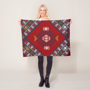 Geometric vintage classic cute-stylish colourful fleece blanket
