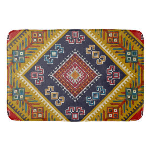 Geometric vintage classic fashion-trendy colourful bath mat