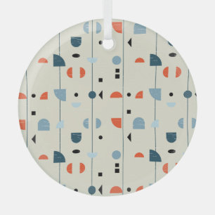 Geometric vintage: mid-century seamless pattern. glass tree decoration
