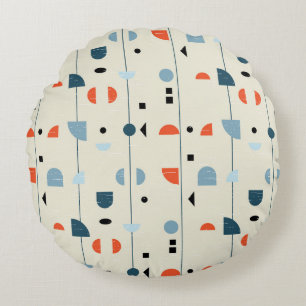 Geometric vintage: mid-century seamless pattern. round cushion