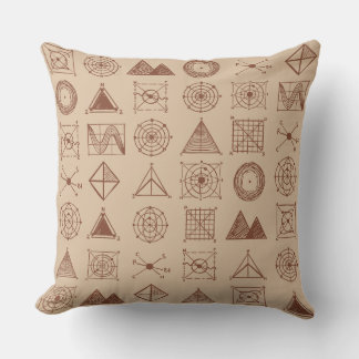 Geometric Vintage Print - Sacred Geometry Mathemat Cushion