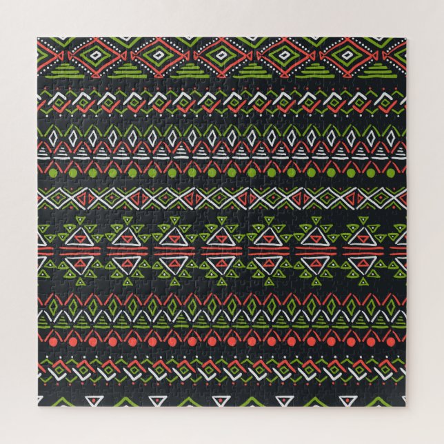 Geometric vintage: seamless patterns set. jigsaw puzzle (Vertical)