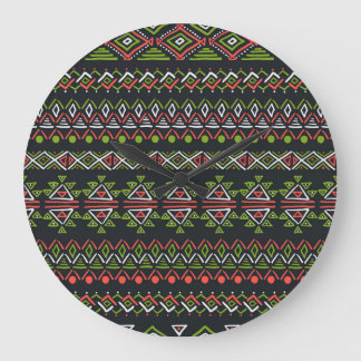 Geometric vintage: seamless patterns set. large clock