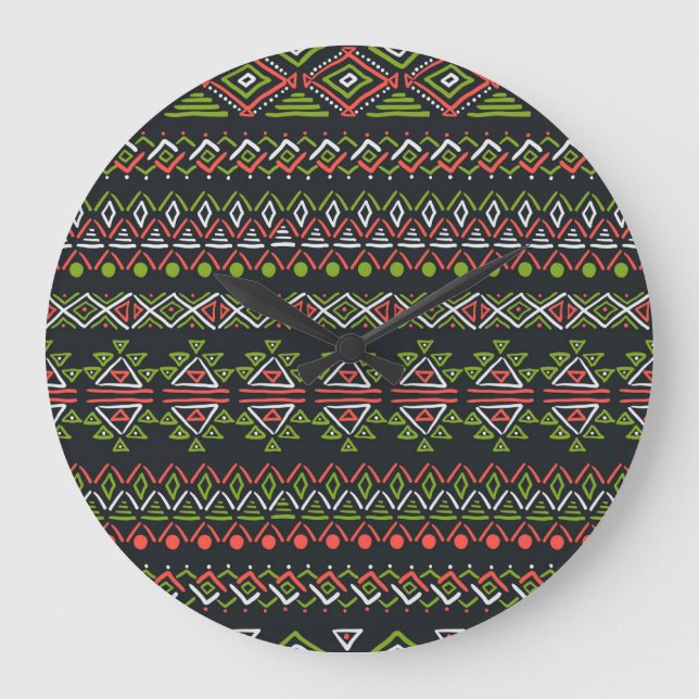 Geometric vintage: seamless patterns set. large clock (Front)