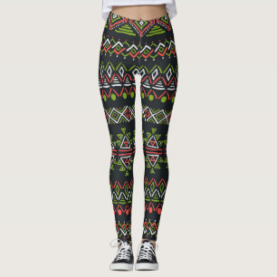 Geometric vintage: seamless patterns set. leggings
