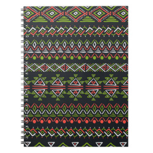 Geometric vintage: seamless patterns set. notebook
