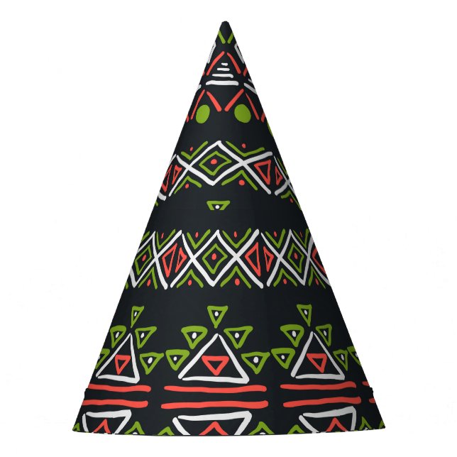 Geometric vintage: seamless patterns set. party hat (Front)