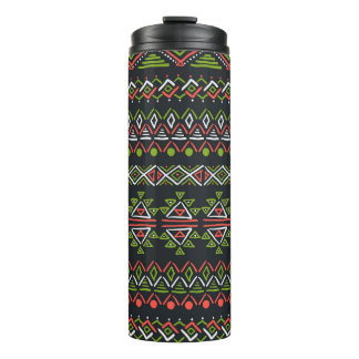 Geometric vintage: seamless patterns set. thermal tumbler