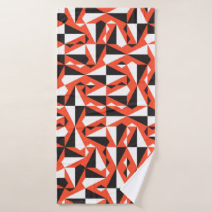 Geometric vintage seamless textile pattern in red, bath towel