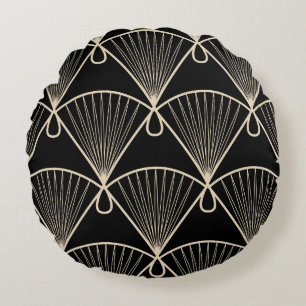 Geometric Vintage: Stylised Seamless Ornament Round Cushion